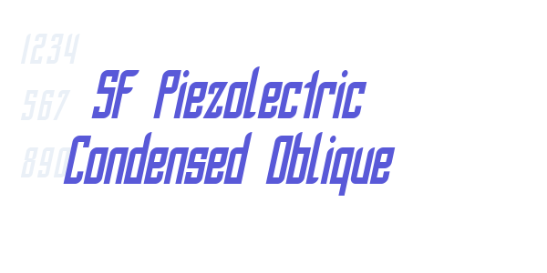 SF Piezolectric Condensed Oblique font free