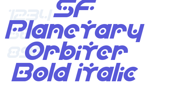 SF Planetary Orbiter Bold Italic font free