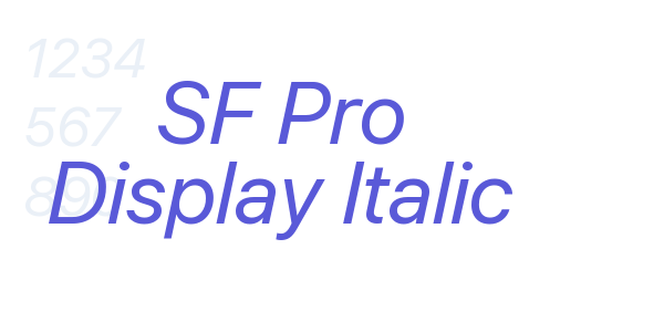 SF Pro Display Italic font free