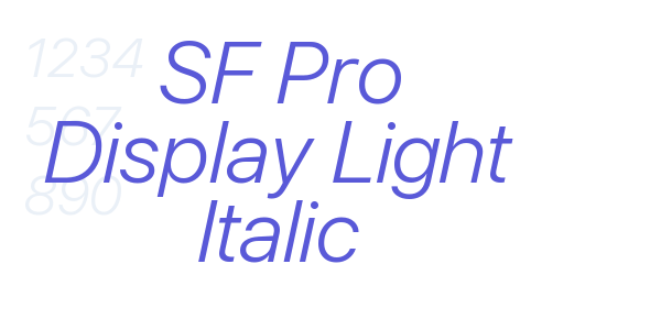 SF Pro Display Light Italic font free