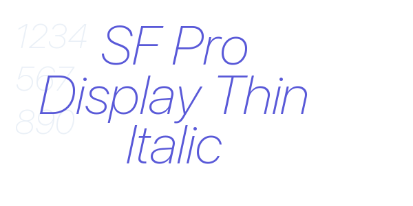 SF Pro Display Thin Italic font free