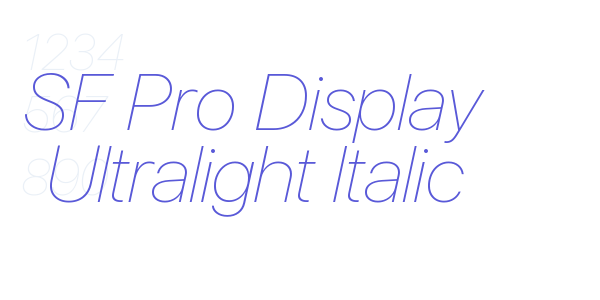 SF Pro Display Ultralight Italic font free