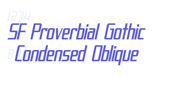 SF Proverbial Gothic Condensed Oblique font free