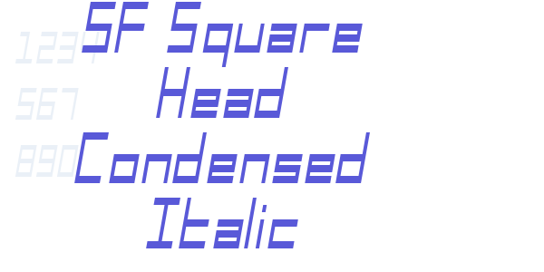 SF Square Head Condensed Italic font