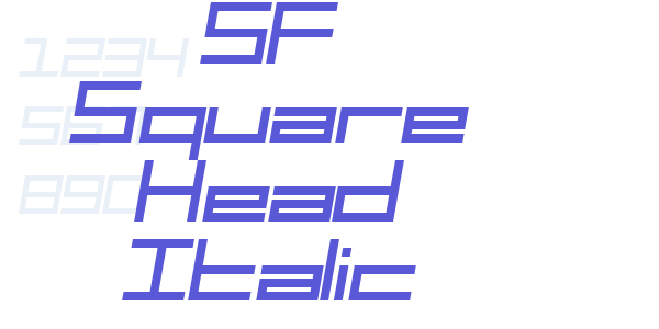 SF Square Head Italic font