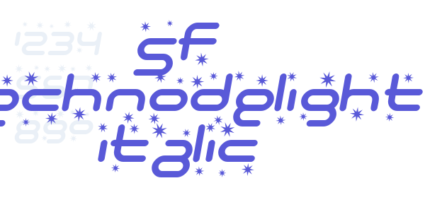 SF Technodelight Italic font free