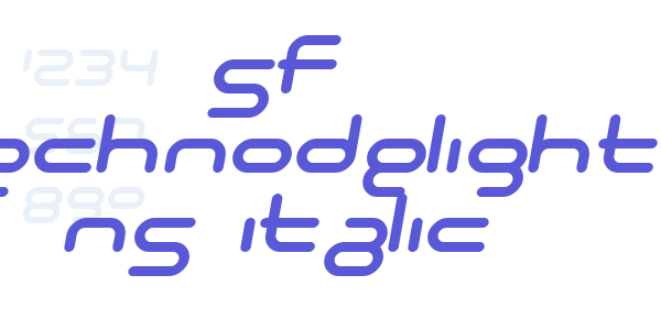 SF Technodelight NS Italic font free