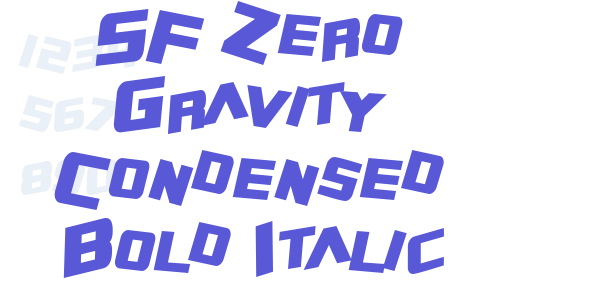 SF Zero Gravity Condensed Bold Italic font free