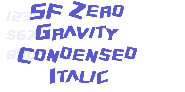 SF Zero Gravity Condensed Italic font free