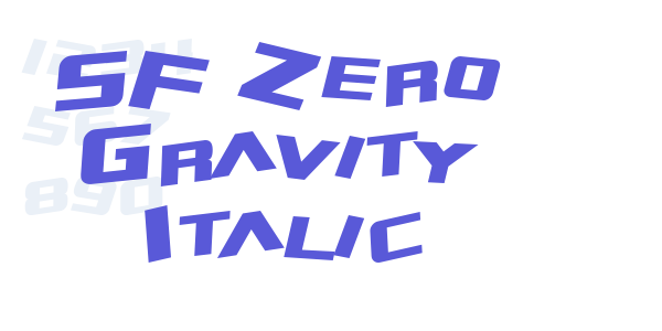 SF Zero Gravity Italic font free