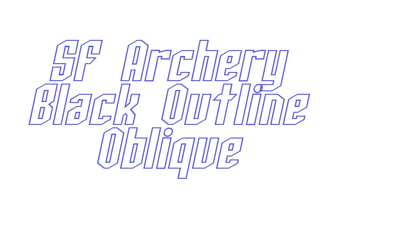 SF Archery Black Outline Oblique Font Download