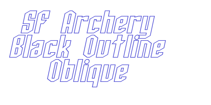 SF Archery Black Outline Oblique Font Download