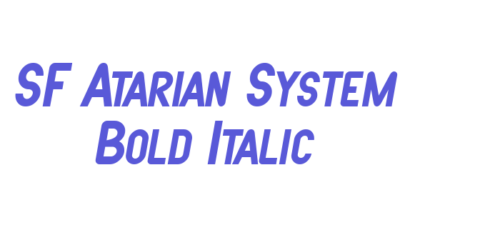 SF Atarian System Bold Italic Font Download