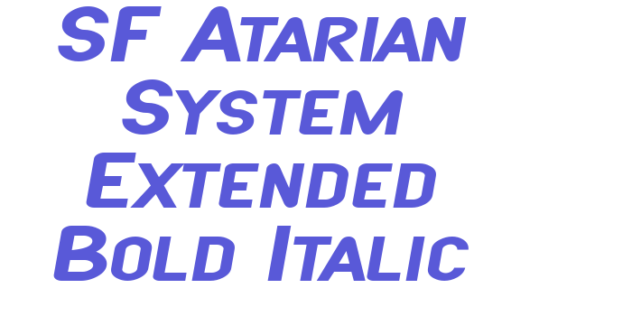 SF Atarian System Extended Bold Italic Font Download