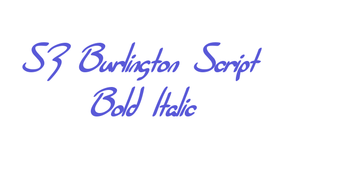 SF Burlington Script Bold Italic Font