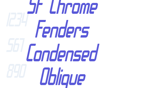 SF Chrome Fenders Condensed Oblique Font Download