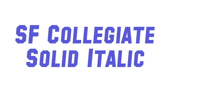 SF Collegiate Solid Italic Font Download