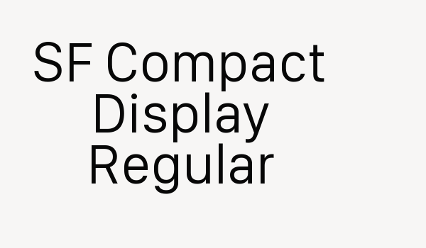 SF Compact Display Regular Font