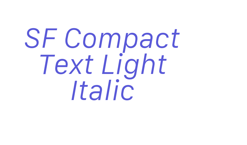 SF Compact Text Light Italic Font