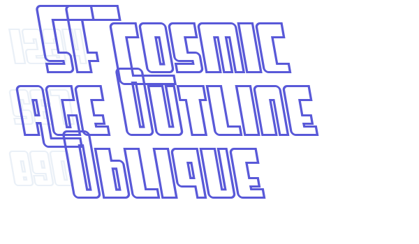 SF Cosmic Age Outline Oblique Font