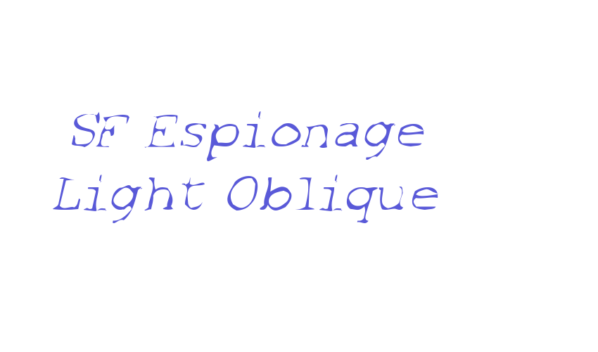 SF Espionage Light Oblique Font Download