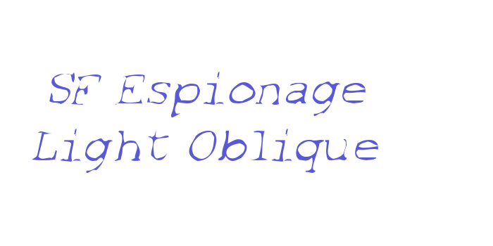 SF Espionage Light Oblique Font Download