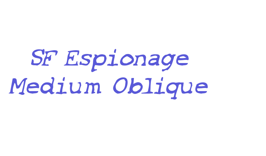 SF Espionage Medium Oblique Font Download