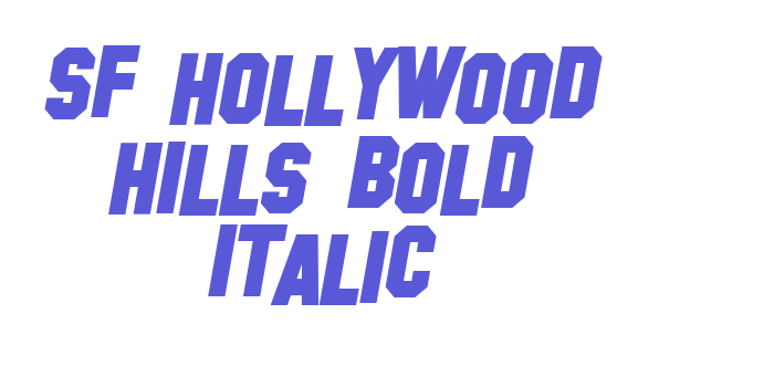 SF Hollywood Hills Bold Italic Font Download