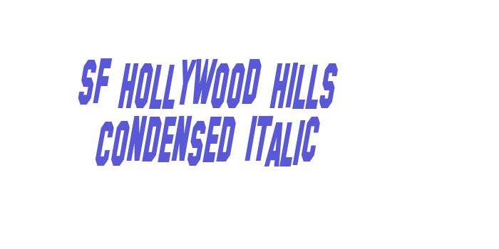 SF Hollywood Hills Condensed Italic Font Download