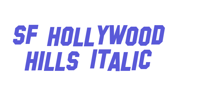 SF Hollywood Hills Italic Font Download