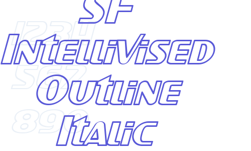 SF Intellivised Outline Italic Font Download