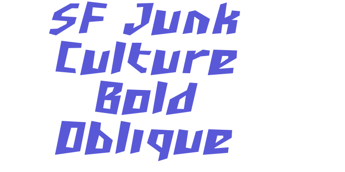 SF Junk Culture Bold Oblique Font Download