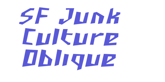 SF Junk Culture Oblique Font