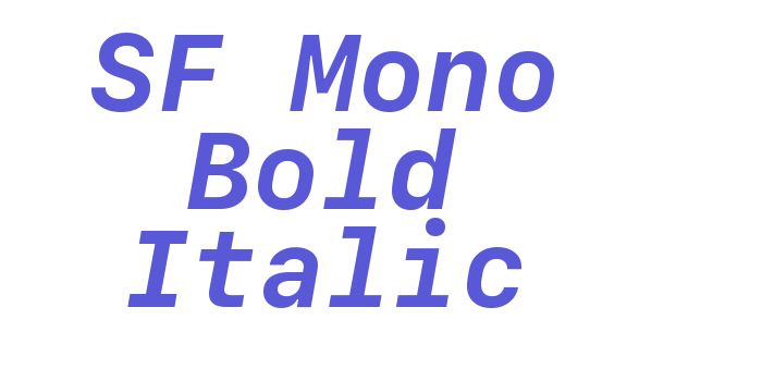 SF Mono Bold Italic Font