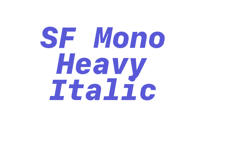 SF Mono Heavy Italic Font Download