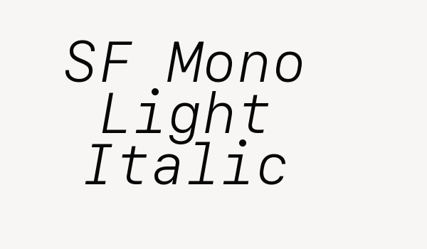 SF Mono Light Italic Font