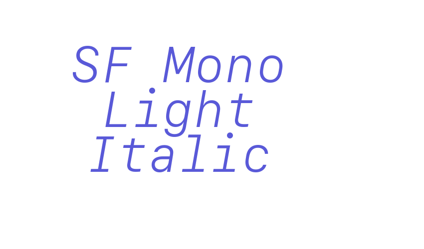 SF Mono Light Italic Font Download