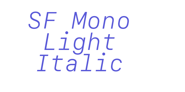 SF Mono Light Italic Font Download