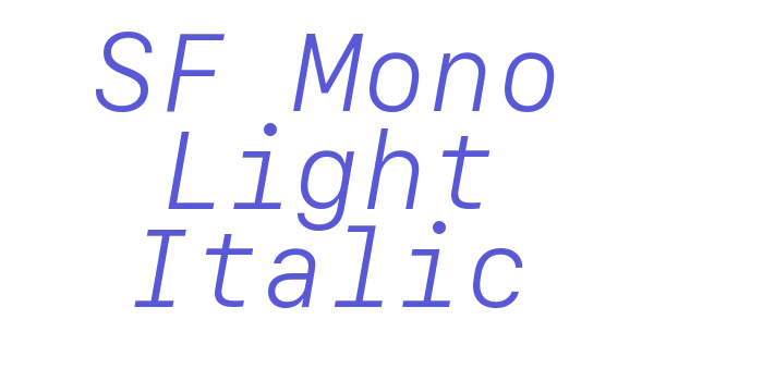 SF Mono Light Italic Font