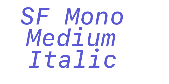 SF Mono Medium Italic Font