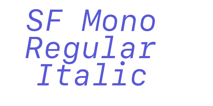 SF Mono Regular Italic Font