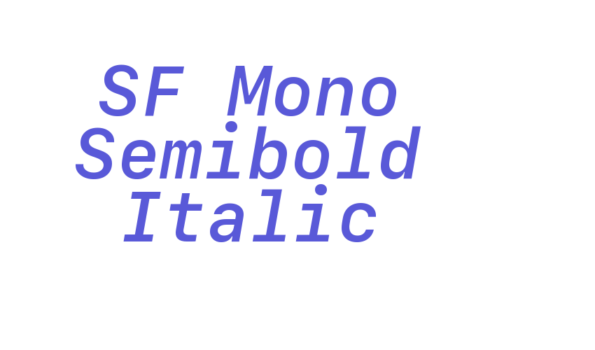 SF Mono Semibold Italic Font Download