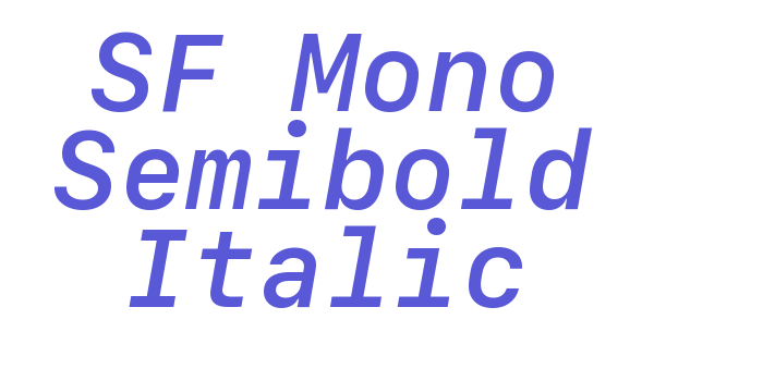 SF Mono Semibold Italic Font