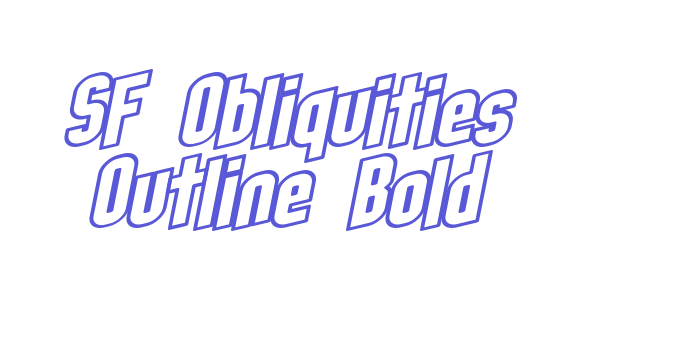 SF Obliquities Outline Bold Font Download