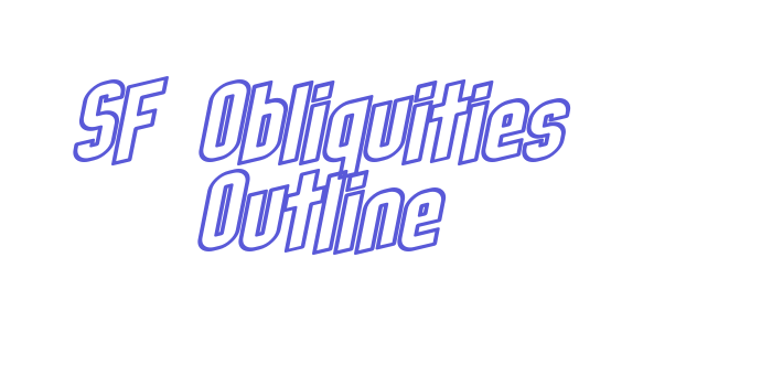 SF Obliquities Outline Font Download