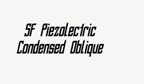 SF Piezolectric Condensed Oblique Font