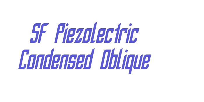 SF Piezolectric Condensed Oblique Font