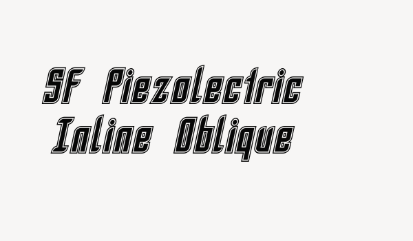 SF Piezolectric Inline Oblique Font