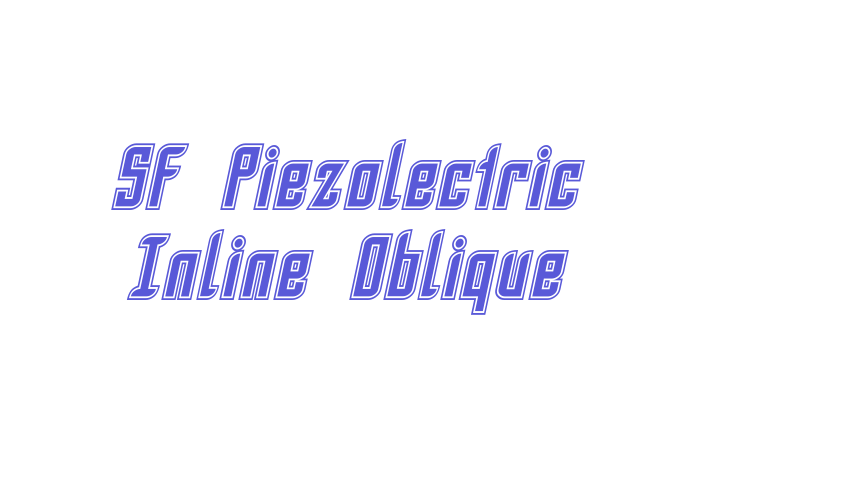 SF Piezolectric Inline Oblique Font