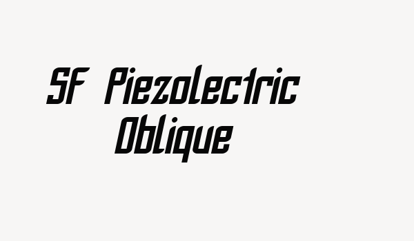 SF Piezolectric Oblique Font